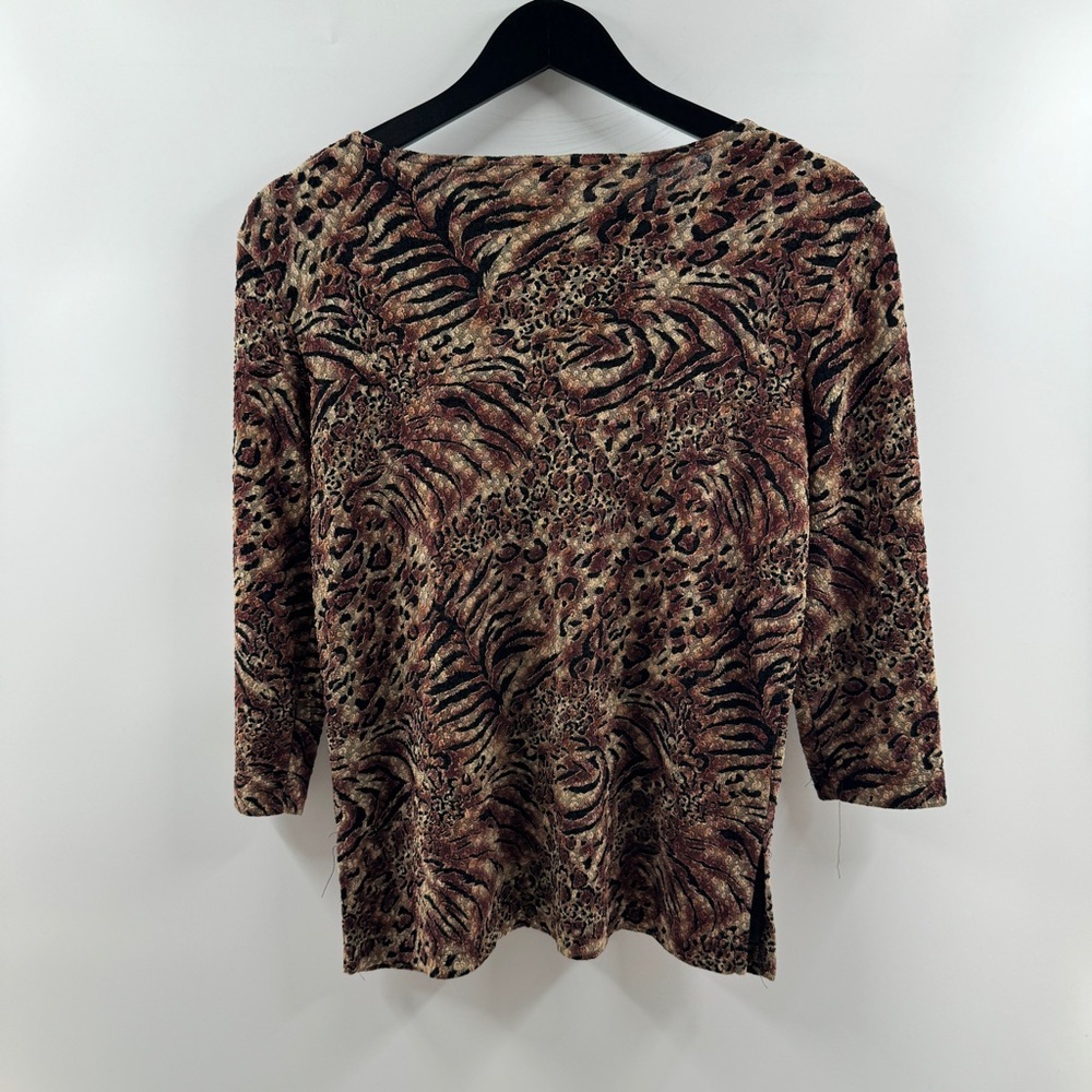 French Laundry Animal Print Long Sleeve Top (Size Small) - Picture 5 of 5
